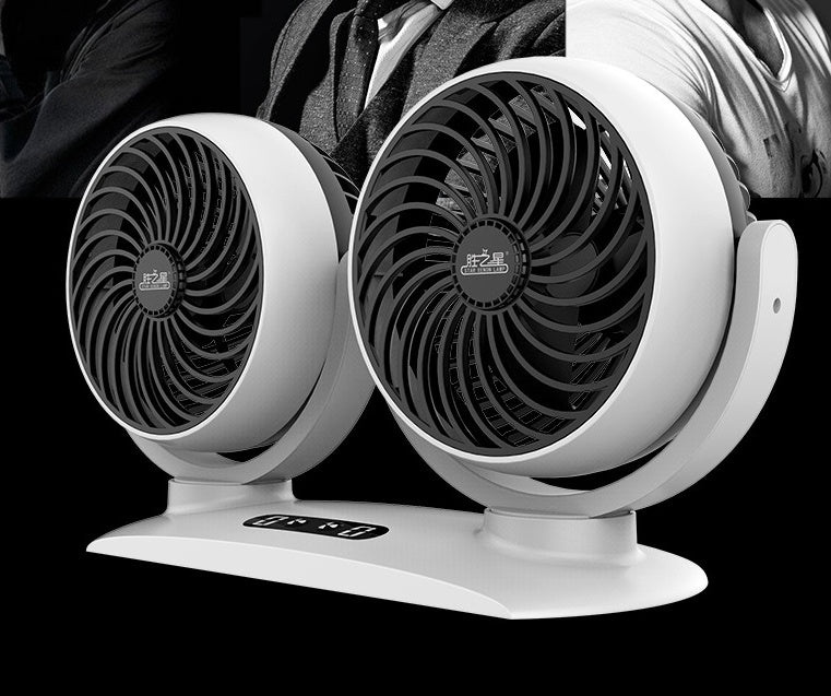 Car Dual-Head Usb Fan 12v24V Powerful Cooling Electric Fan