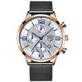 Men's Calendar Watch Business Stainless Steel Luminous Quartz Wrist Watch
