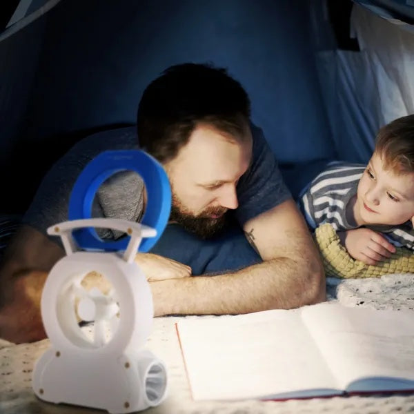 Desk Cooling Fan Adjustable LED Lamp Baby Stroller Fan