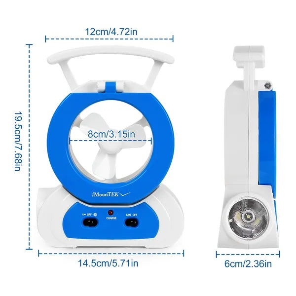 Desk Cooling Fan Adjustable LED Lamp Baby Stroller Fan
