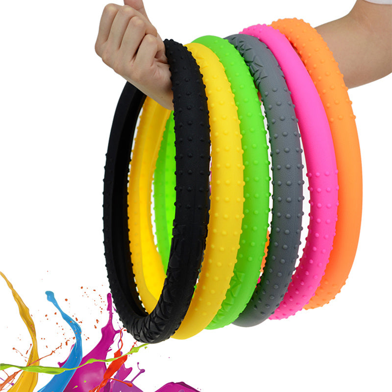 Car Anti-skid Wear-resistant Geometric Pattern Silicone Steering Wheel Cover