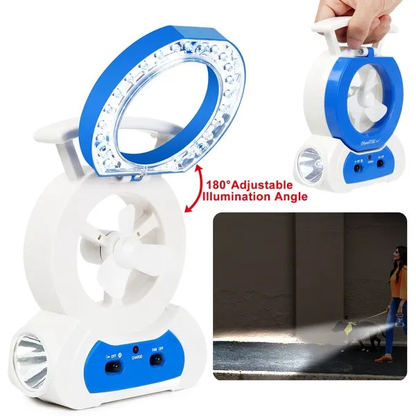 Desk Cooling Fan Adjustable LED Lamp Baby Stroller Fan